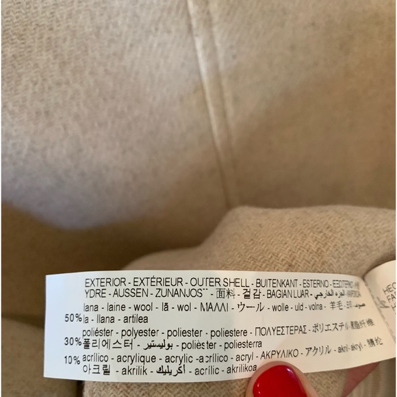 ZARA Wool Double Breasted Peacoat Tan Large - Picture 9 of 10